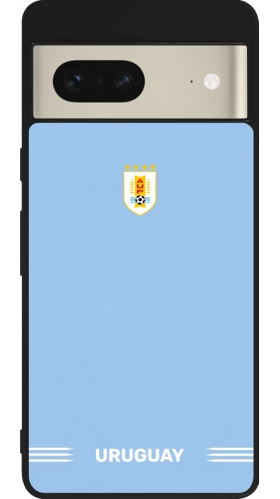 Google Pixel 7 Case Hülle - Silikon schwarz Uruguay 2026 personalisierbares Fussballtrikot