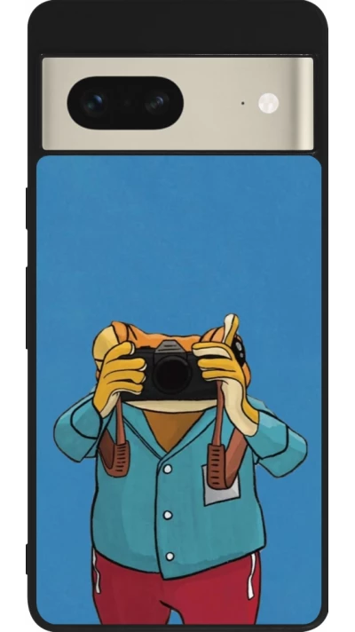 Google Pixel 7 Case Hülle - Silikon schwarz Frog with camera DTMF