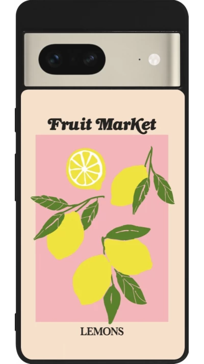 Google Pixel 7 Case Hülle - Silikon schwarz Fruit market lemons 2026