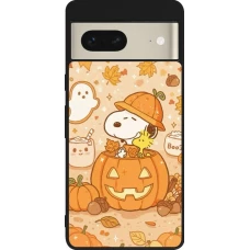 Coque Google Pixel 7 - Silicone rigide noir Halloween 2026 Snoopy Halloween