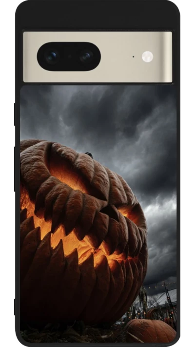 Coque Google Pixel 7 - Silicone rigide noir Halloween 2026 The Wicked Pumpkin