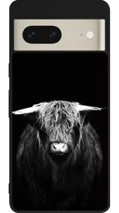 Google Pixel 7 Case Hülle - Silikon schwarz Highland calf black