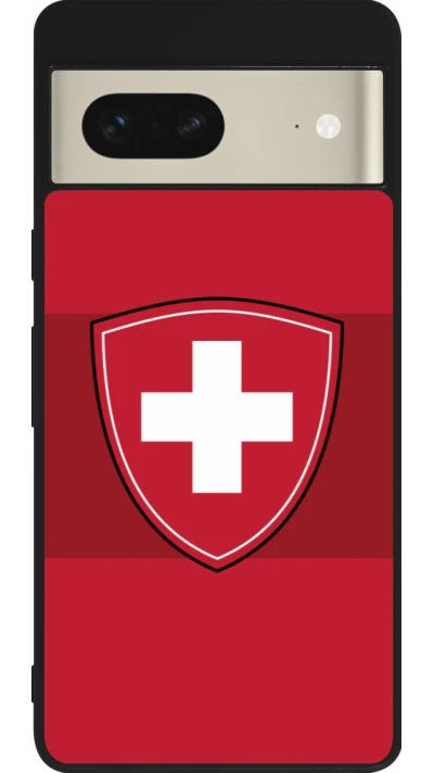 Google Pixel 7 Case Hülle - Silikon schwarz Hockey World Championship Ecusson Suisse