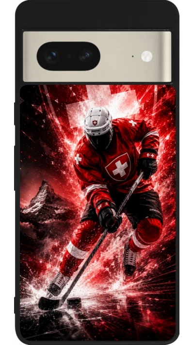 Google Pixel 7 Case Hülle - Silikon schwarz Hockey World Championship Player