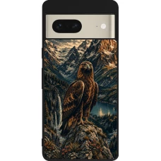 Google Pixel 7 Case Hülle - Silikon schwarz Linocut Steinadler