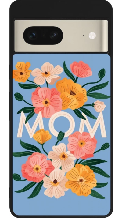 Google Pixel 7 Case Hülle - Silikon schwarz Mom 2026 Flowers