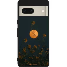 Google Pixel 7 Case Hülle - Silikon schwarz Moon Flowers