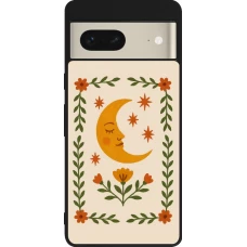 Coque Google Pixel 7 - Silicone rigide noir Half moon stamp 2026