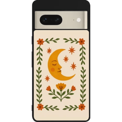 Coque Google Pixel 7 - Silicone rigide noir Half moon stamp 2026