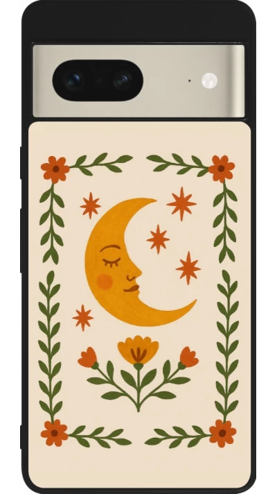 Google Pixel 7 Case Hülle - Silikon schwarz Half moon stamp 2026