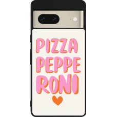 Google Pixel 7 Case Hülle - Silikon schwarz Pizza pepperoni 2026