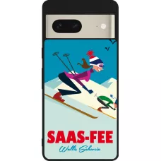 Google Pixel 7 Case Hülle - Silikon schwarz Saas-Fee Ski Downhill