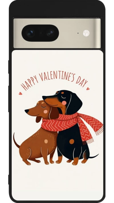 Google Pixel 7 Case Hülle - Silikon schwarz Saint Valentines Day 26 Happy Valentine