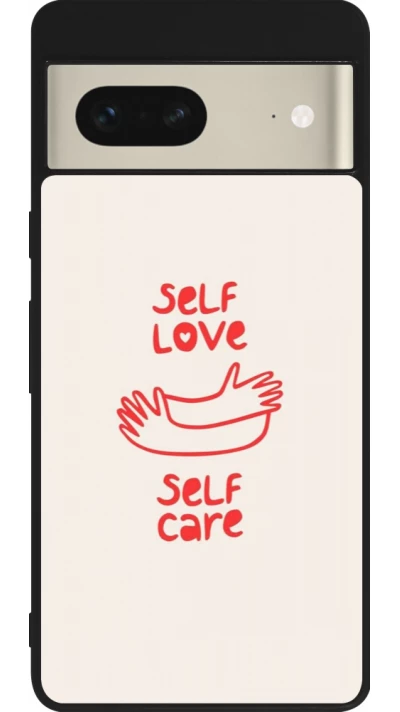 Google Pixel 7 Case Hülle - Silikon schwarz Saint Valentines Day 26 Self love self care