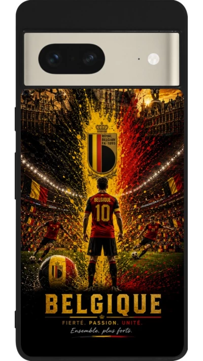 Google Pixel 7 Case Hülle - Silikon schwarz Fussball Belgien splash 2026