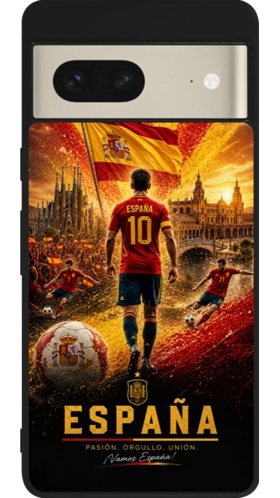 Google Pixel 7 Case Hülle - Silikon schwarz Fussball Espanien splash 2026