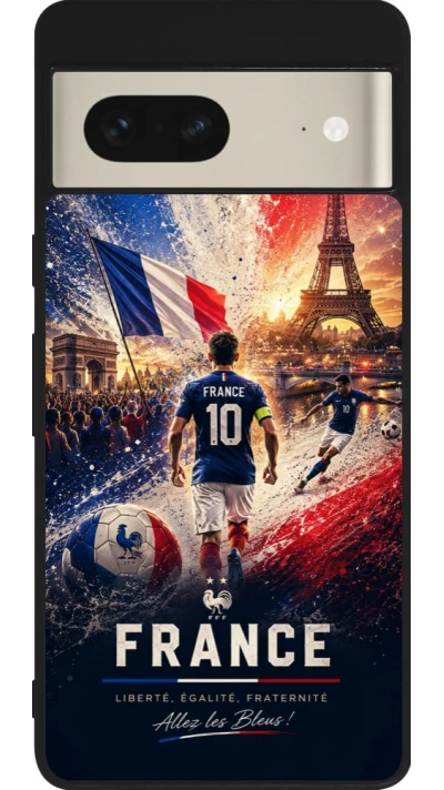 Google Pixel 7 Case Hülle - Silikon schwarz Fussball Frankreich splash 2026