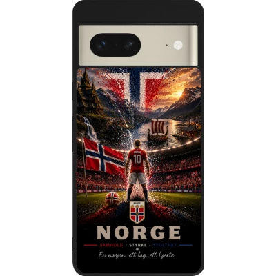 Coque Google Pixel 7 - Silicone rigide noir Football Norvège splash 2026