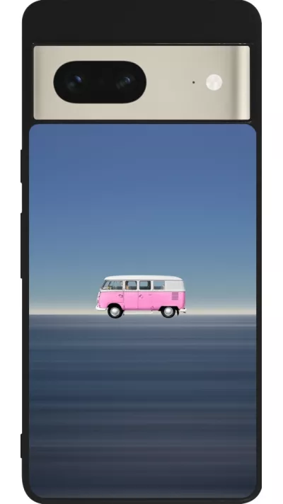 Google Pixel 7 Case Hülle - Silikon schwarz Spring 23 pink bus