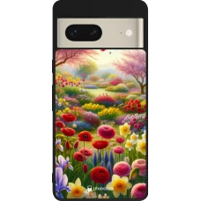 Google Pixel 7 Case Hülle - Silikon schwarz Frühling 25 Strauß Frühling