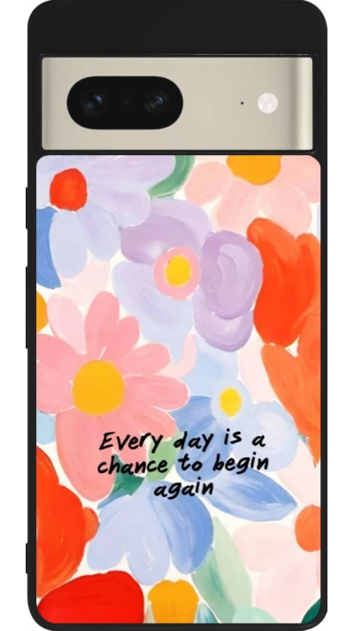 Google Pixel 7 Case Hülle - Silikon schwarz Every day is a chance Spring 2026