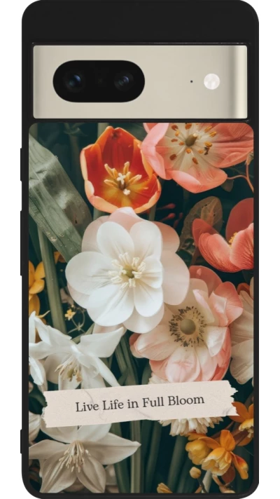 Google Pixel 7 Case Hülle - Silikon schwarz Full Bloom Spring 2026