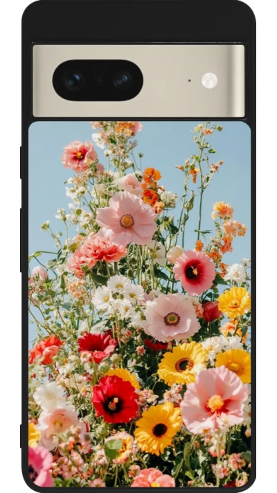 Google Pixel 7 Case Hülle - Silikon schwarz Spring flowers Spring 2026