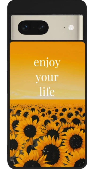 Google Pixel 7 Case Hülle - Silikon schwarz Summer 2026 Enjoy your life