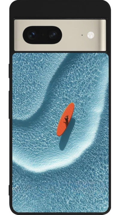 Google Pixel 7 Case Hülle - Silikon schwarz Orange surf Summer 2026