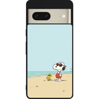 Google Pixel 7 Case Hülle - Silikon schwarz Snoopy on the beach Summer 2026