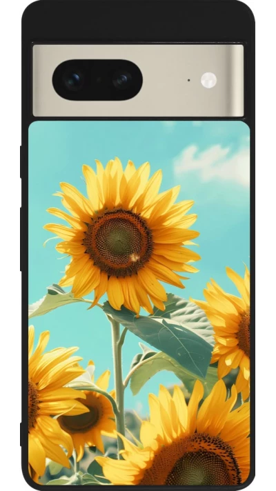 Google Pixel 7 Case Hülle - Silikon schwarz Sunflowers Summer 2026