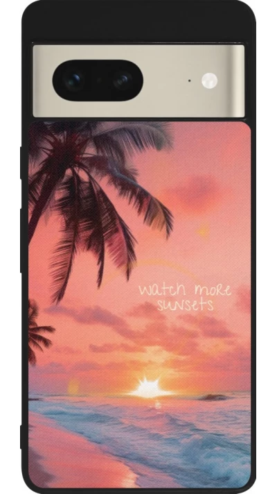 Google Pixel 7 Case Hülle - Silikon schwarz Watch more sunsets Summer 2026