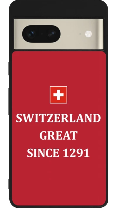 Google Pixel 7 Case Hülle - Silikon schwarz Switzerland Great Since 1291
