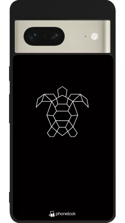 Google Pixel 7 Case Hülle - Silikon schwarz Turtles lines on black