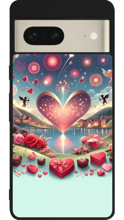 Google Pixel 7 Case Hülle - Silikon schwarz Valentin 2025 Schick