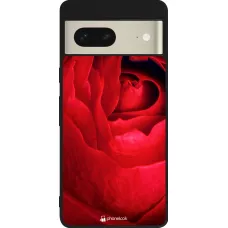 Google Pixel 7 Case Hülle - Silikon schwarz Valentine 2022 Rose