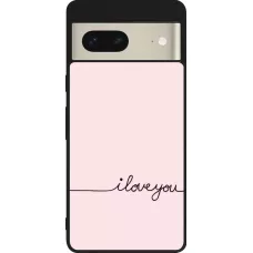 Google Pixel 7 Case Hülle - Silikon schwarz Valentine 2023 i love you writing