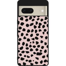 Coque Google Pixel 7 - Silicone rigide noir Wild Leopard Pink