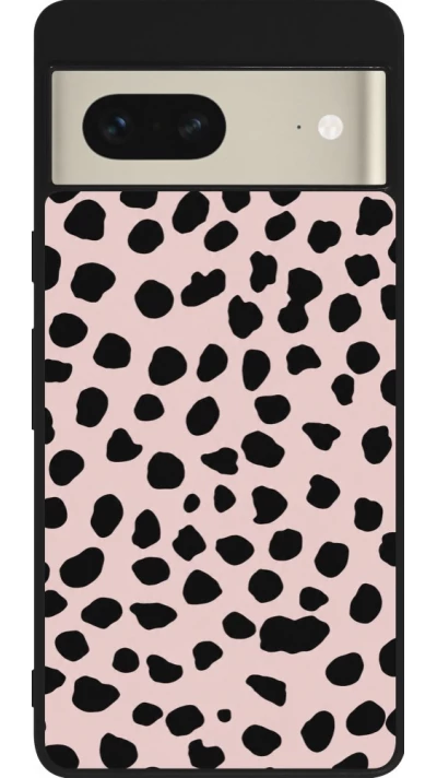 Coque Google Pixel 7 - Silicone rigide noir Wild Leopard Pink