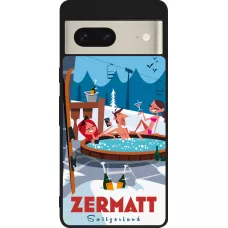 Google Pixel 7 Case Hülle - Silikon schwarz Zermatt Mountain Jacuzzi
