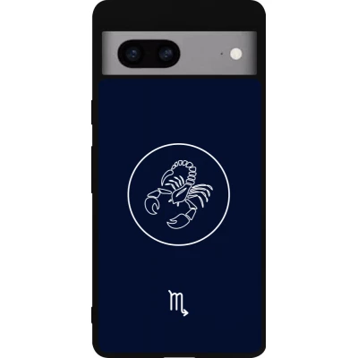 Coque Google Pixel 7a - Silicone rigide noir Astrologie Scorpion