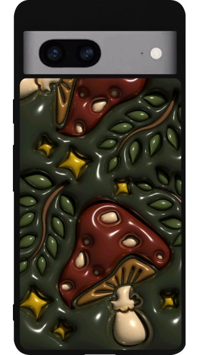 Coque Google Pixel 7a - Silicone rigide noir Autumn 26 3D mushrooms