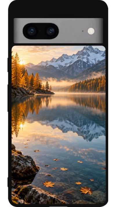 Coque Google Pixel 7a - Silicone rigide noir Autumn 26 Autumn lake