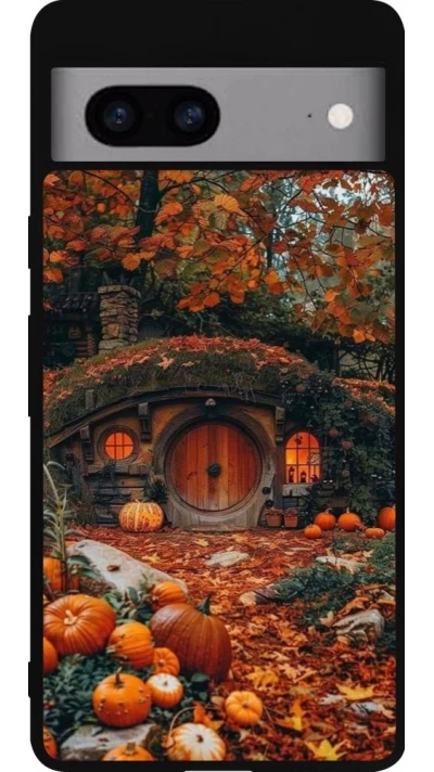 Coque Google Pixel 7a - Silicone rigide noir Autumn 26 Hobbit house