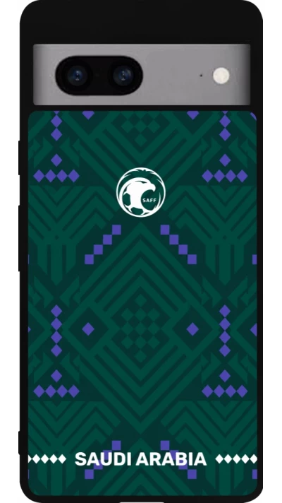 Google Pixel 7a Case Hülle - Silikon schwarz Saudi Arabien 2026 personalisierbares Fussballtrikot