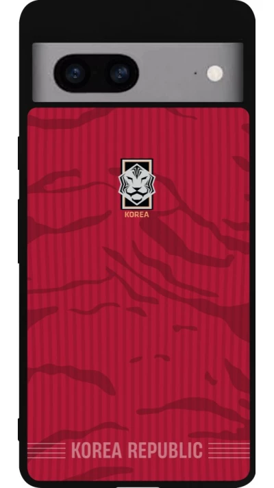 Google Pixel 7a Case Hülle - Silikon schwarz Südkorea 2026 personalisierbares Fussballtrikot