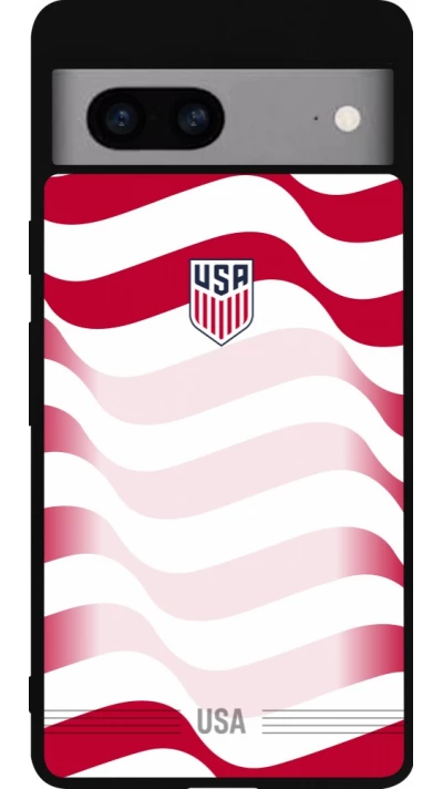 Google Pixel 7a Case Hülle - Silikon schwarz Vereinigten Staaten 2026 personalisierbares Fussballtrikot
