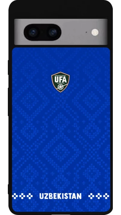 Google Pixel 7a Case Hülle - Silikon schwarz Usbekistan 2026 personalisierbares Fussballtrikot