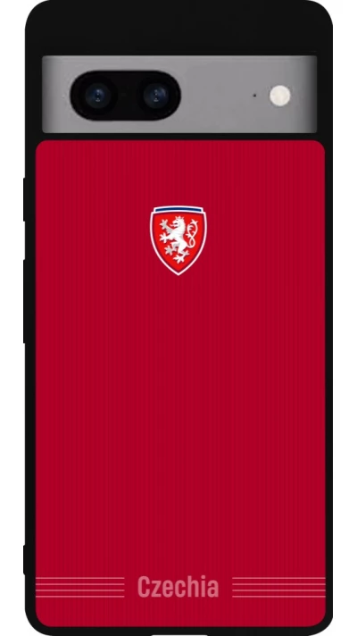 Google Pixel 7a Case Hülle - Silikon schwarz Tschechische Republik 2026 personalisierbares Fussballtrikot