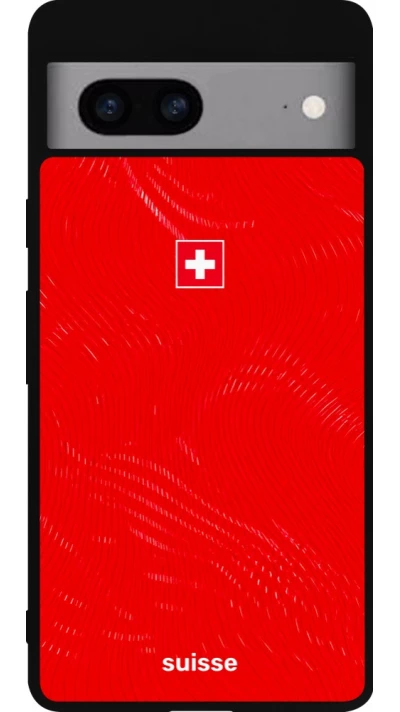 Google Pixel 7a Case Hülle - Silikon schwarz Schweiz 2026 personalisierbares Fussballtrikot
